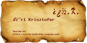 Őri Krisztofer névjegykártya